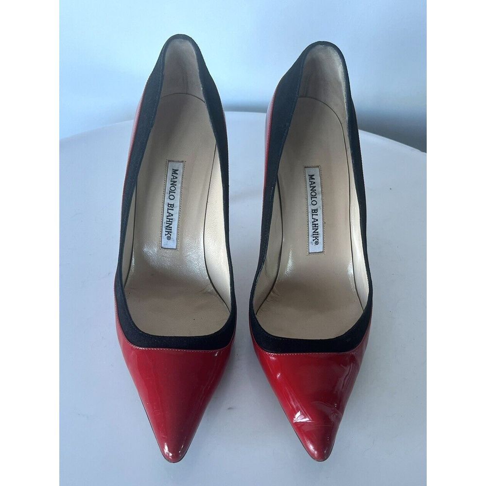 Manolo Blahnik Red Patent Leather Heels Size 39 8.5/9